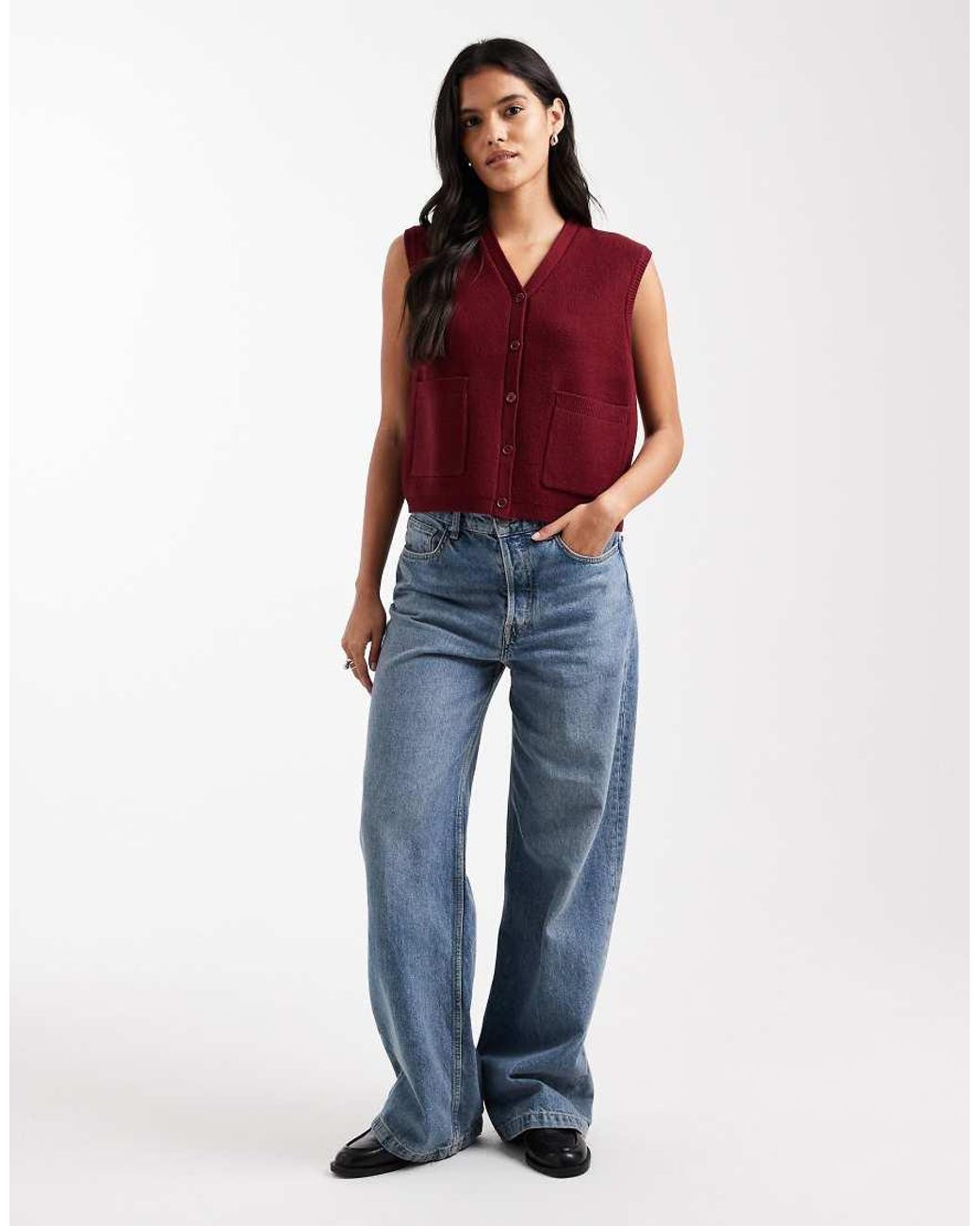 ASOS Blue Boxy Structured Waistcoat