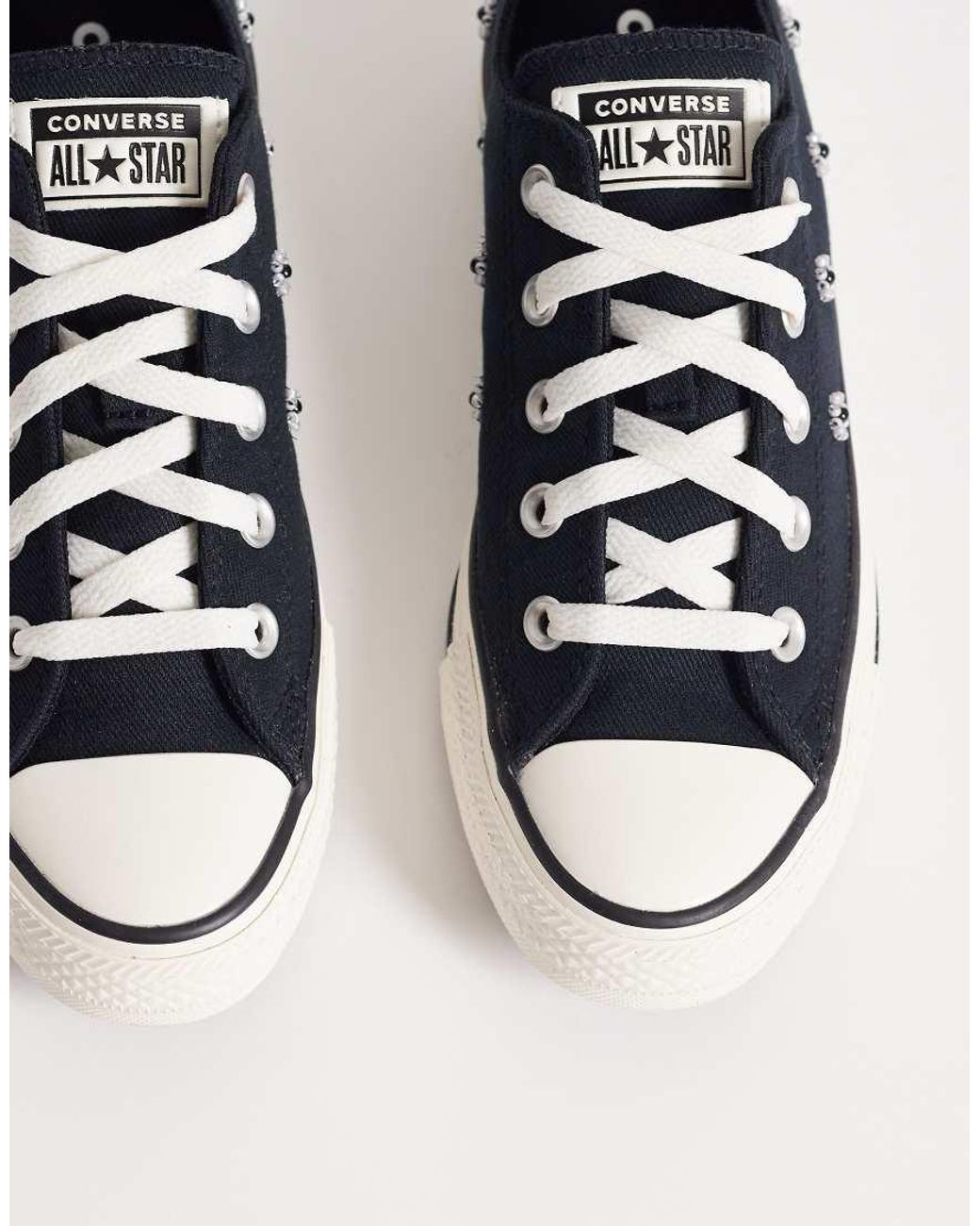 Converse Blue Chuck Taylor All Star Ox Trainers With Beading Detail