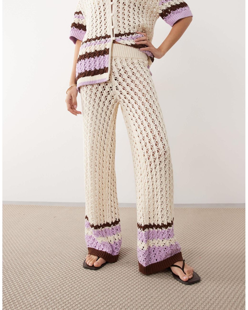 ARRANGE Natural Crochet Pants