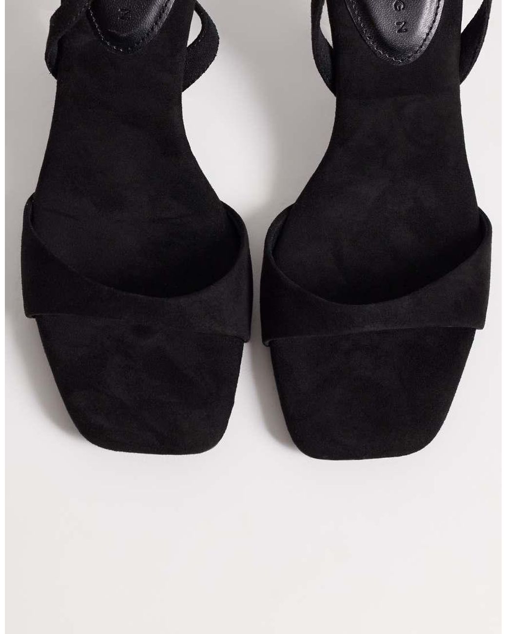 ASOS Black Hope Barely There Mid Heel Stiletto Sandals