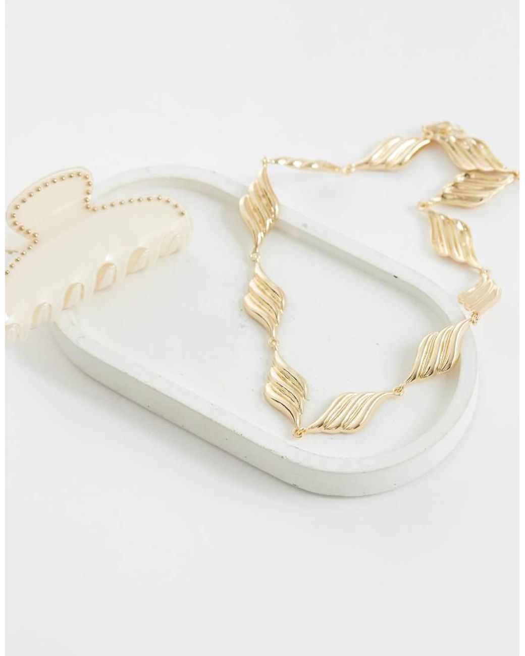 ASOS White Asos Design Curve Twisted Link Tone Necklace