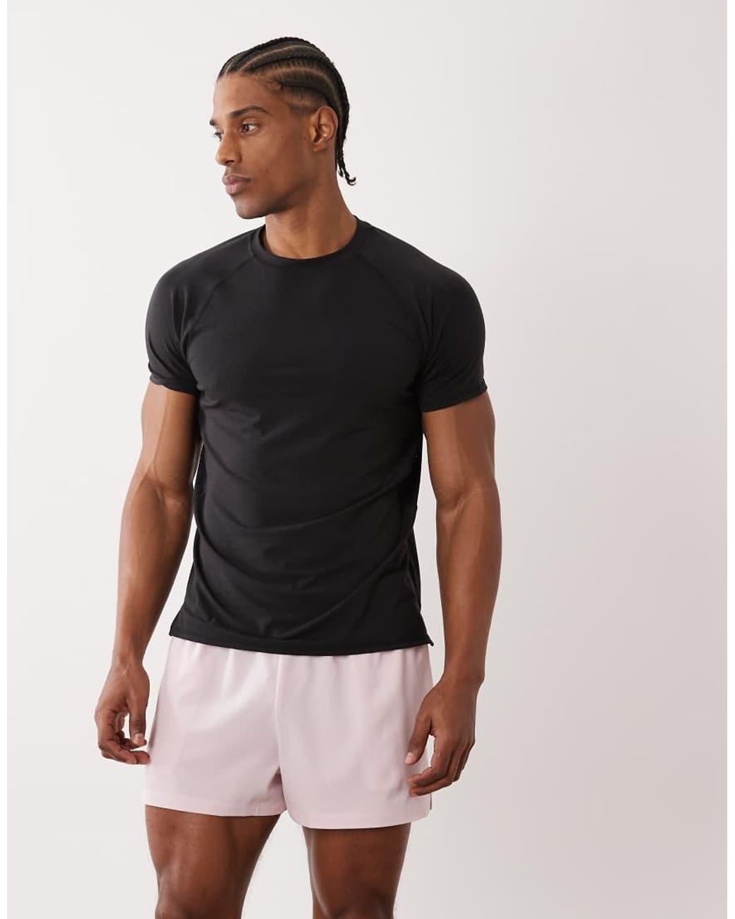 4505 Pink Icon 3 Inch Quick Dry Running Shorts With Back Phone Pocket for men