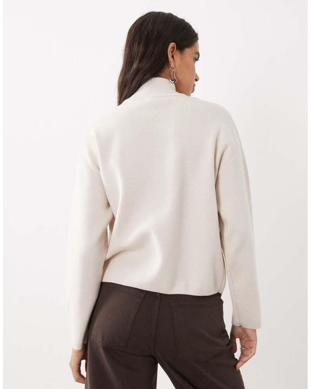 New Look Natural Compact Knit Half Zip Jumper