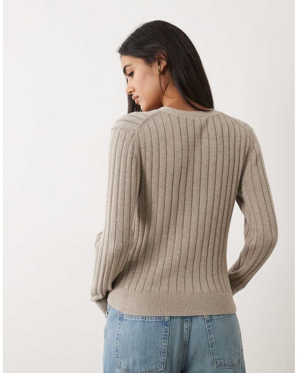 Calvin Klein Multicolor Woven Label V-neck Rib Cardigan