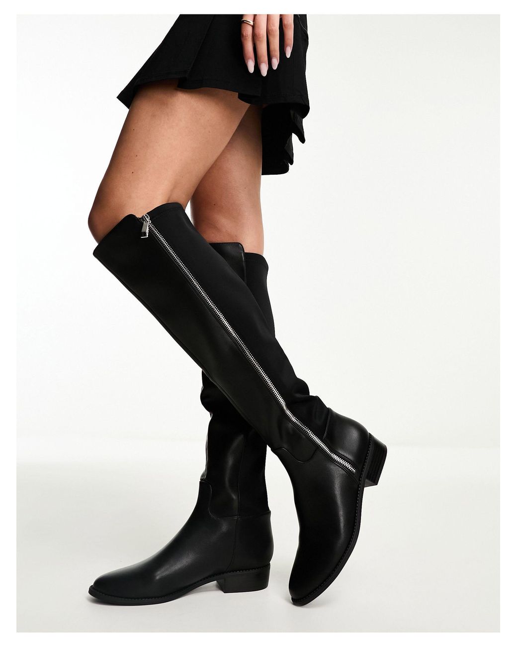 ALDO Aahliyah Flat Knee Boots in Black | Lyst UK