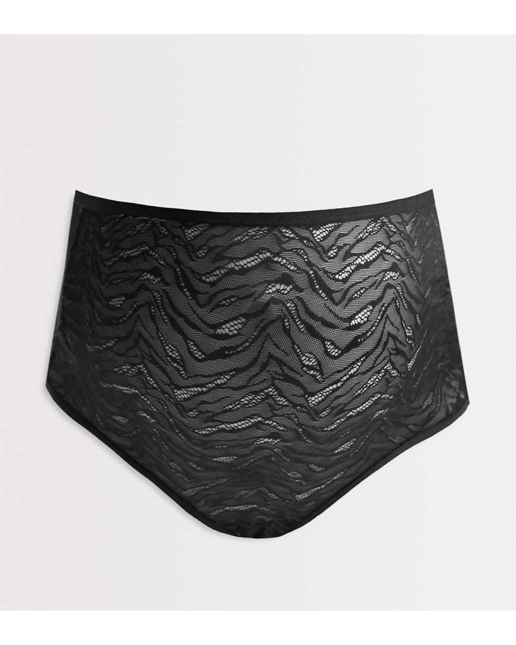 Mama.licious Black Mamalicious Maternity Sheer Zebra Mesh Over The Bump Briefs