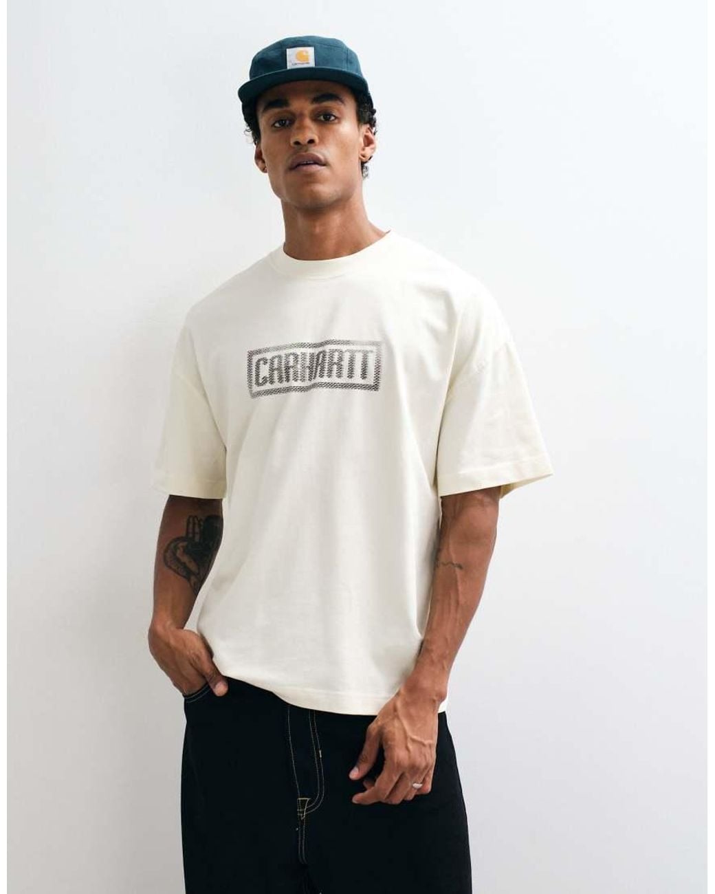 Carhartt White Bricky Front Graphic T-Shirt for men