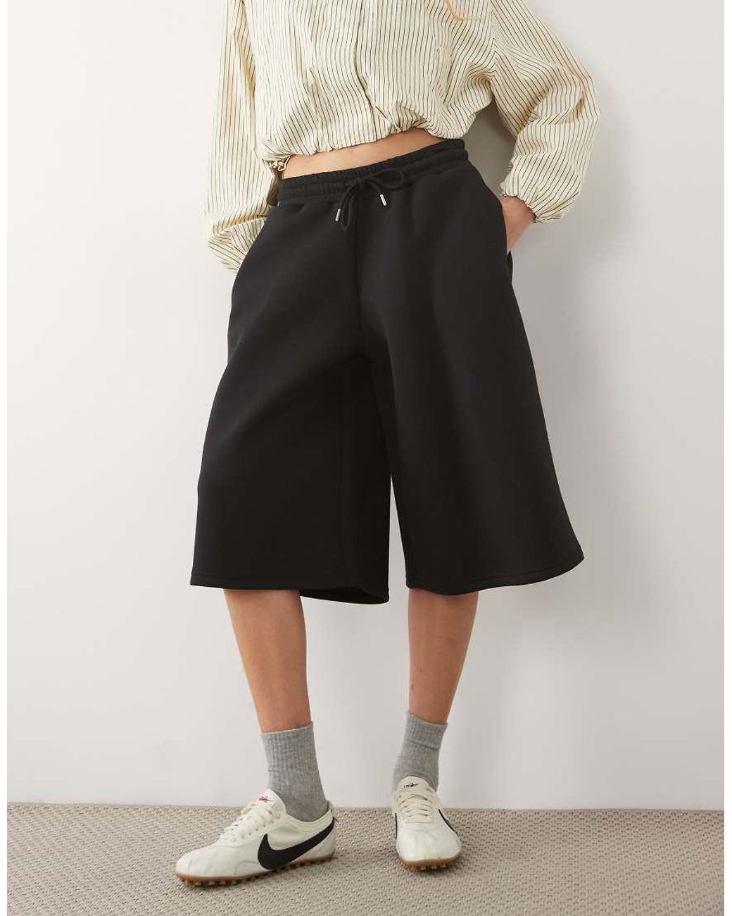 ASOS Natural Tie Waist Jersey Bermuda