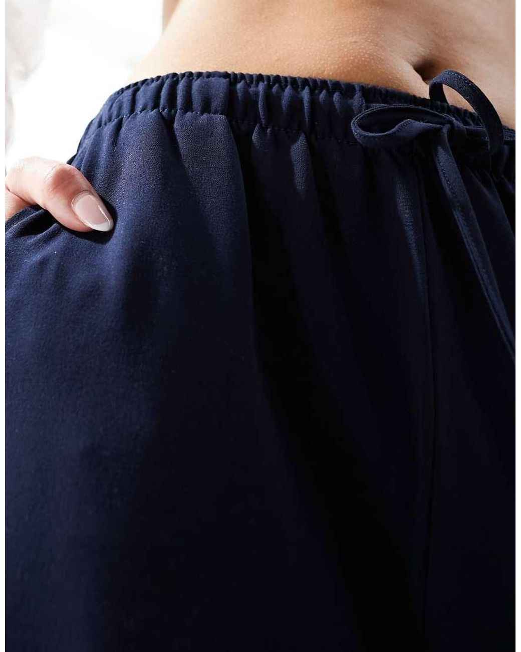 Stradivarius Blue Tailored Pull On Trouser