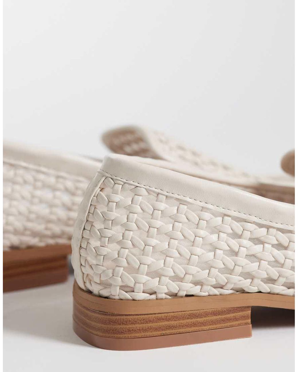 ASOS White Melva Woven Clean Round Toe Loafers
