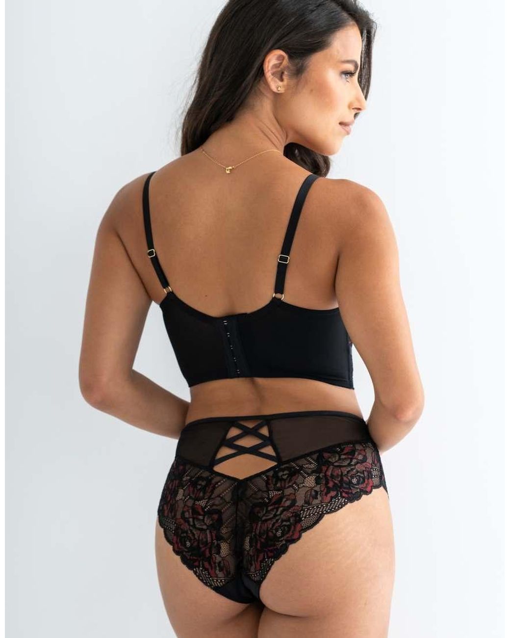 Pour Moi Black After Dark Lightly Padded Longline Bra