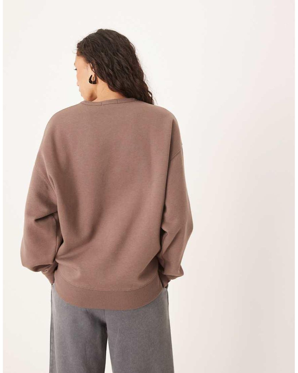 Brave Soul Brown Slogan Crew Neck Sweatshirt