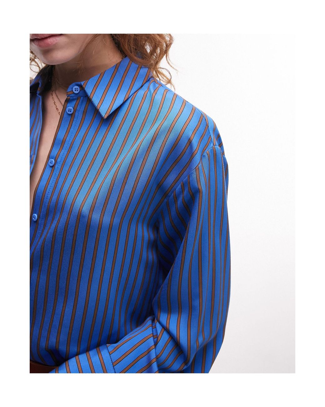 TOPSHOP Multiwear Stripe Shirt in Blue | Lyst
