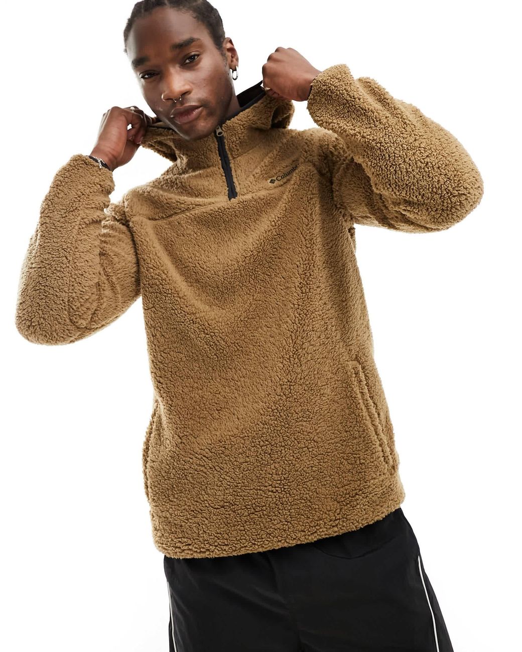 Sweat Capuche Homme Columbia - Polaire Gris - Taille L - Chaud Et Confortable
