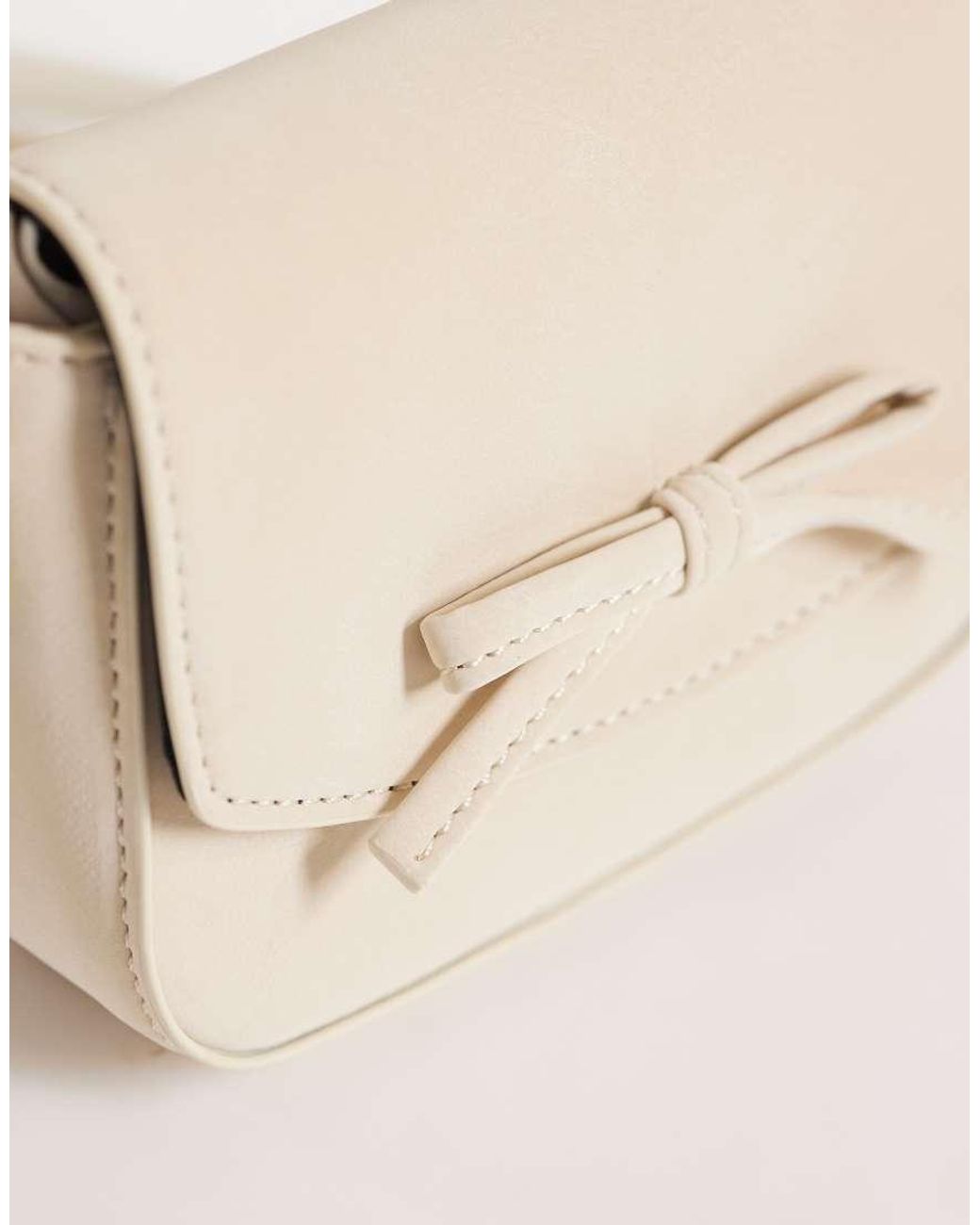 ASOS Natural Mini Bow Cross Body Bag With Top Handle