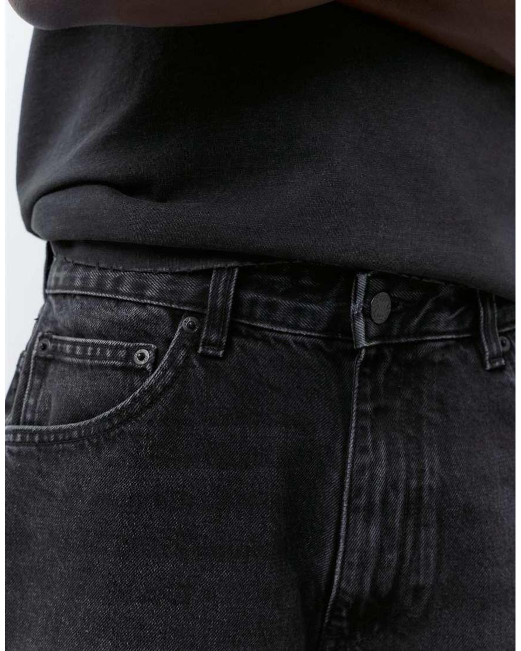 Pull&Bear White Baggy Denim Bermuda Shorts for men