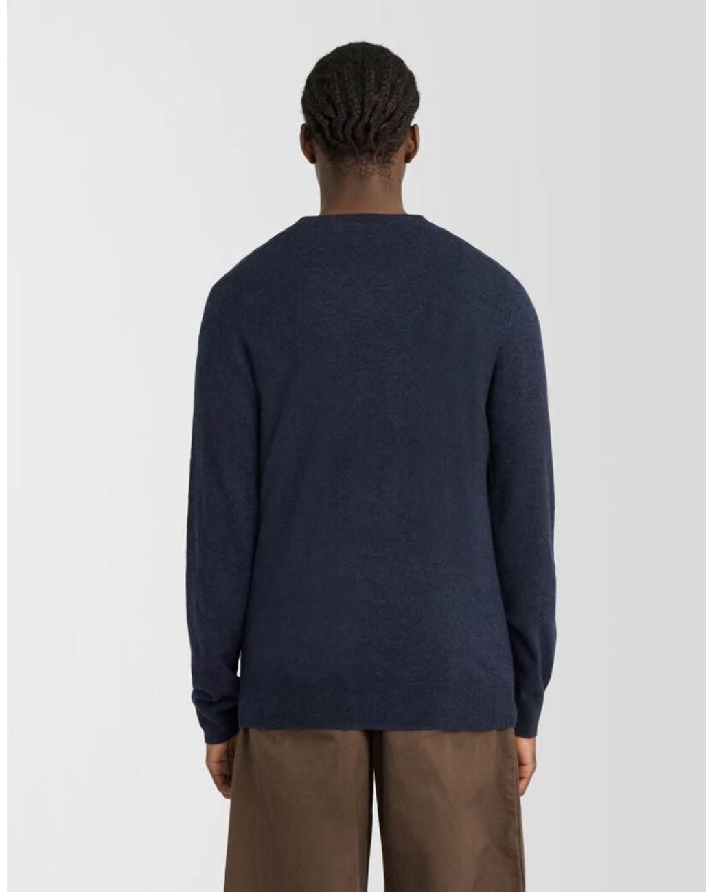 Lyle & Scott Blue Mid Knits Lambswool Blend V Neck Jumper for men