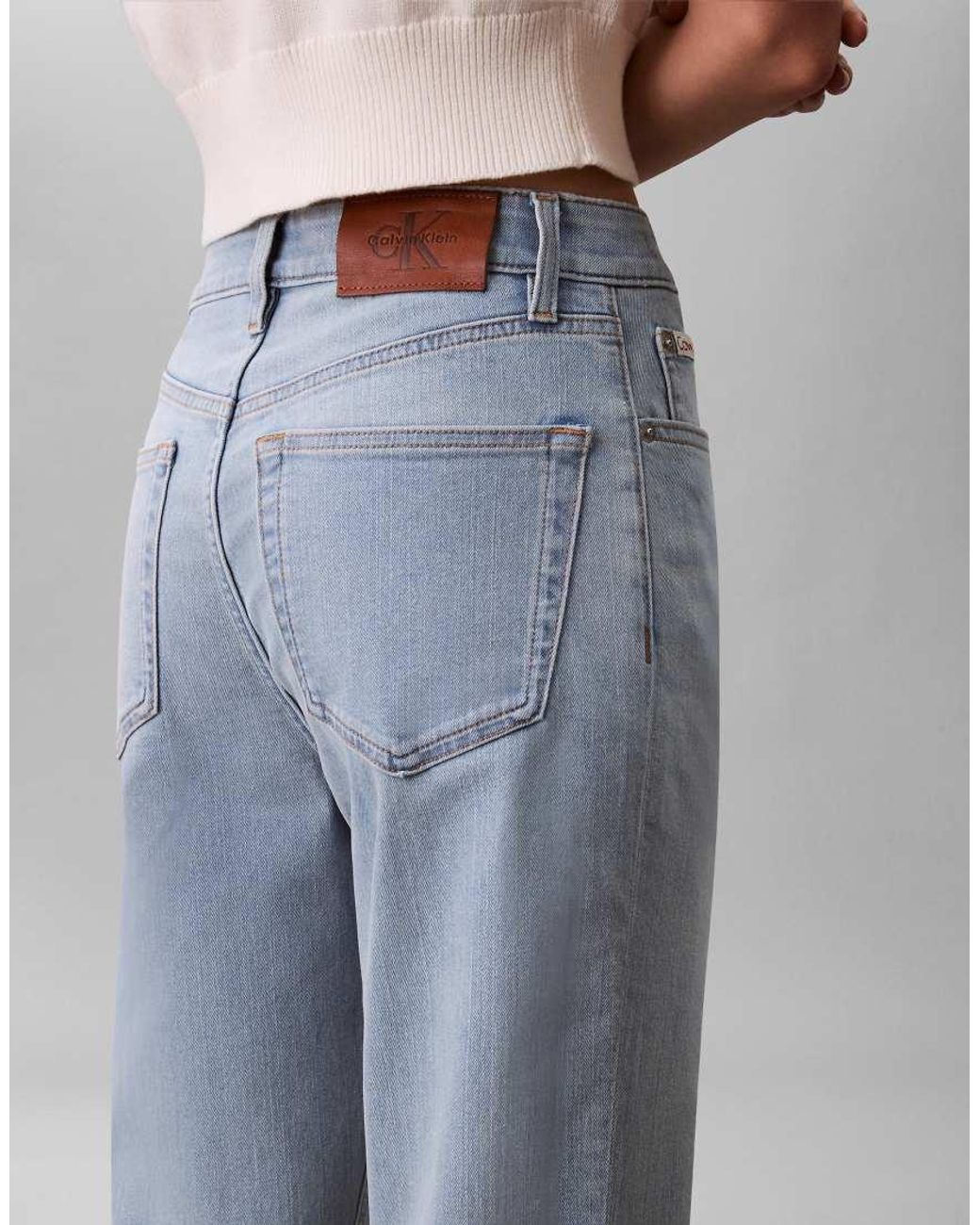 Calvin Klein Blue High Rise Straight Jeans
