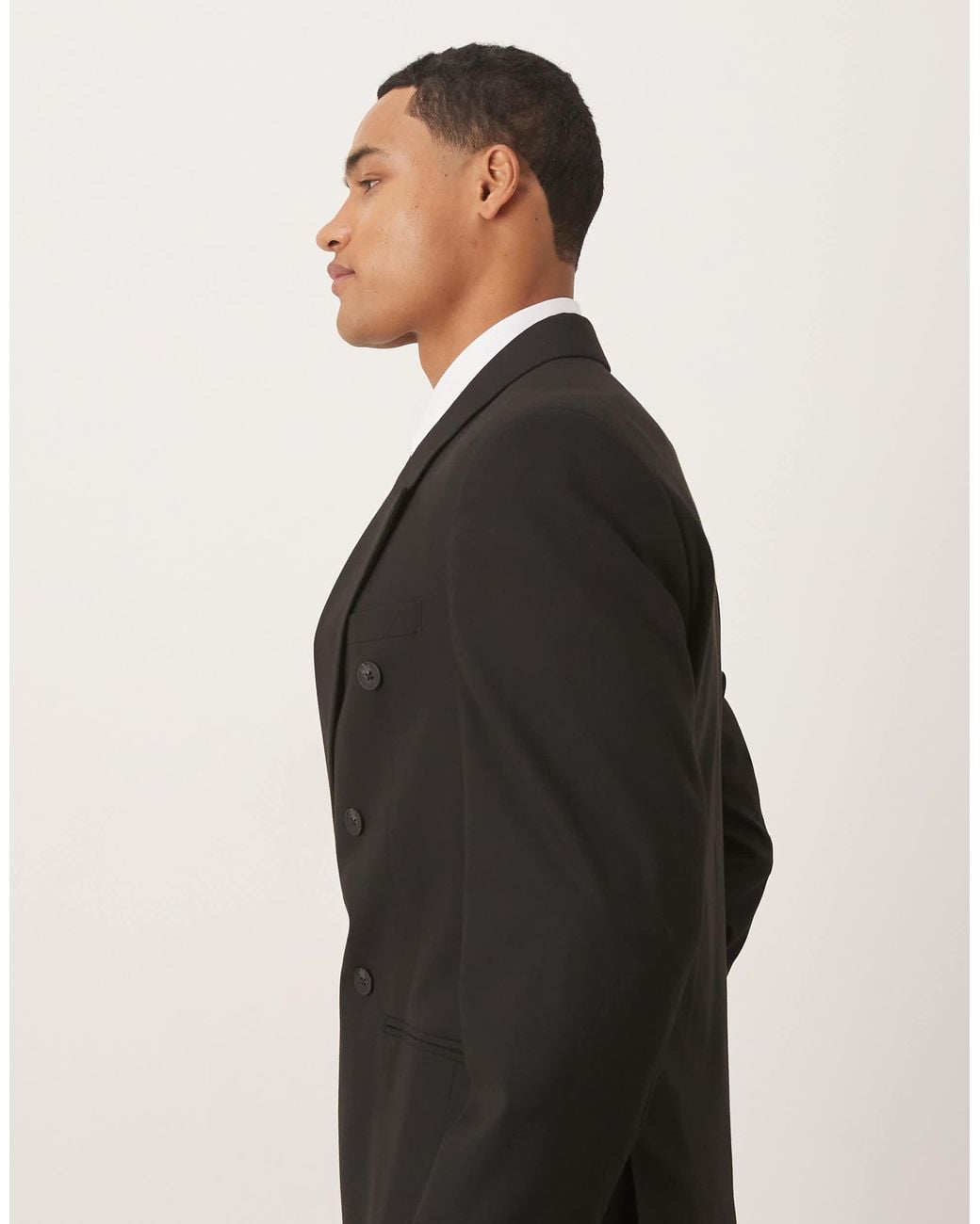 ASOS Black Double Breasted Slim Suit Jacket for men