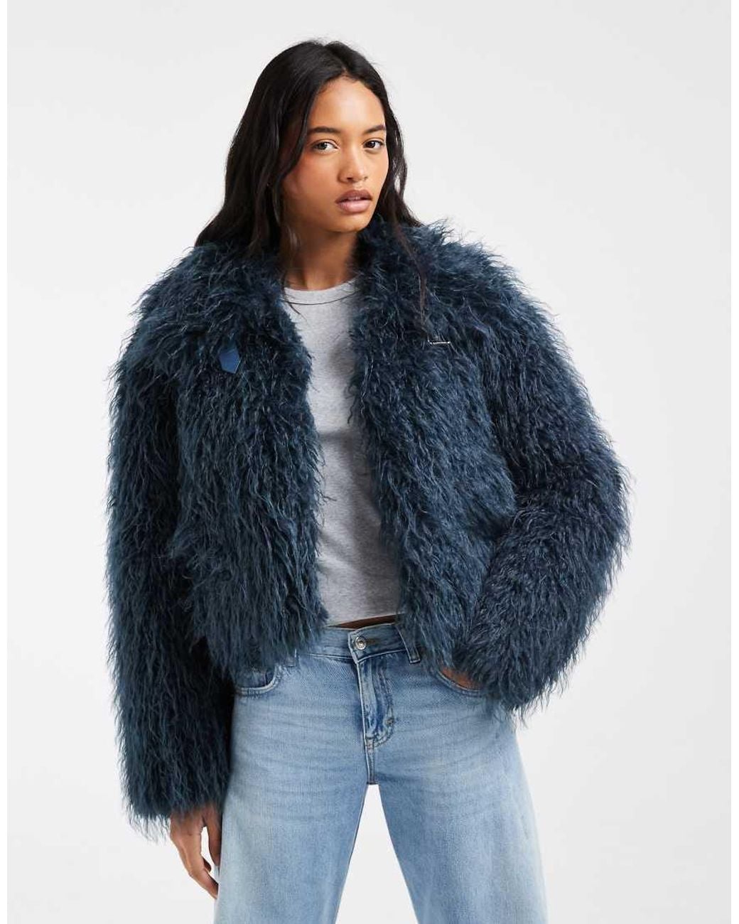 Urbancode Blue Code Faux Fur Jacket