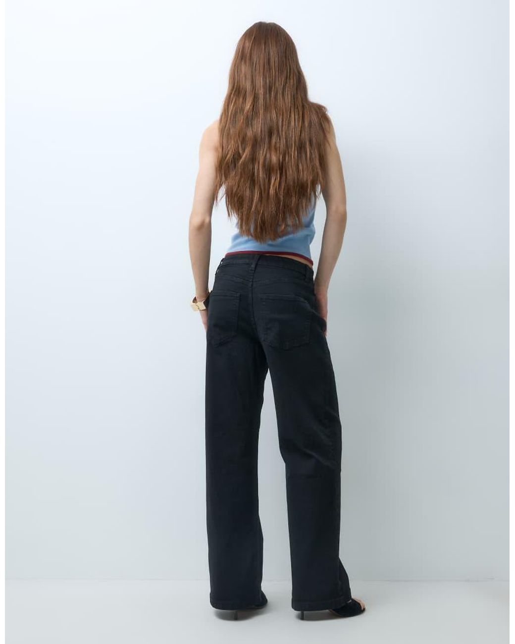 Vero Moda Blue High Rise Wide Leg Jeans