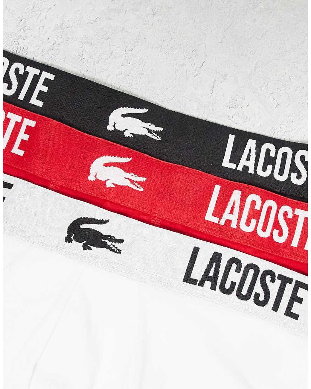 Lacoste Red 3 Pack Trunks for men