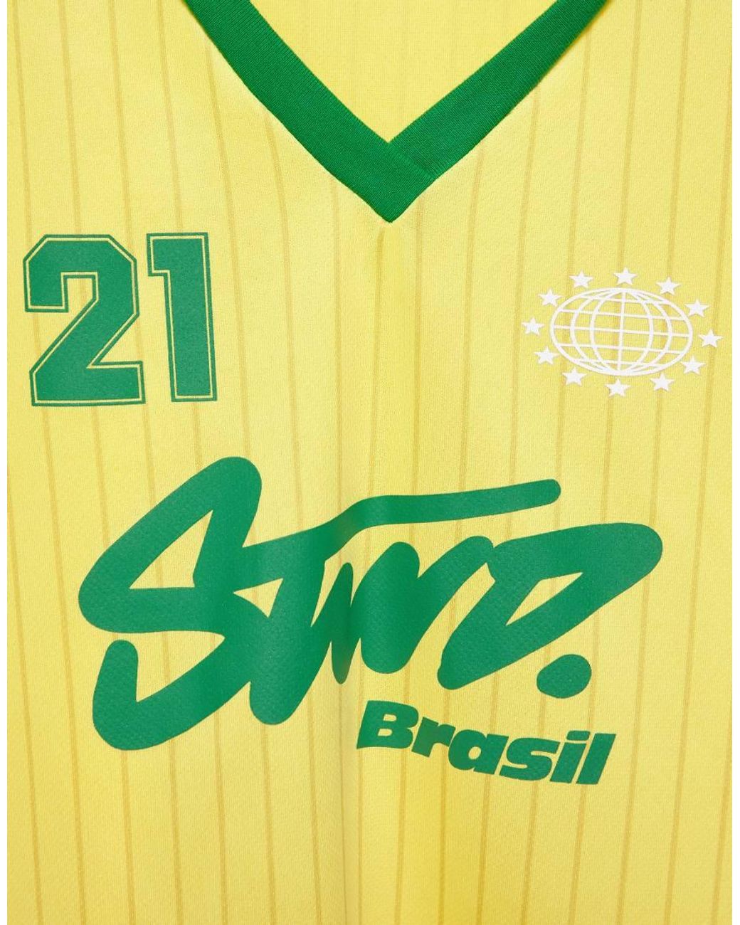 Pull&Bear Green Stwd Brazil Football Polo Shirt