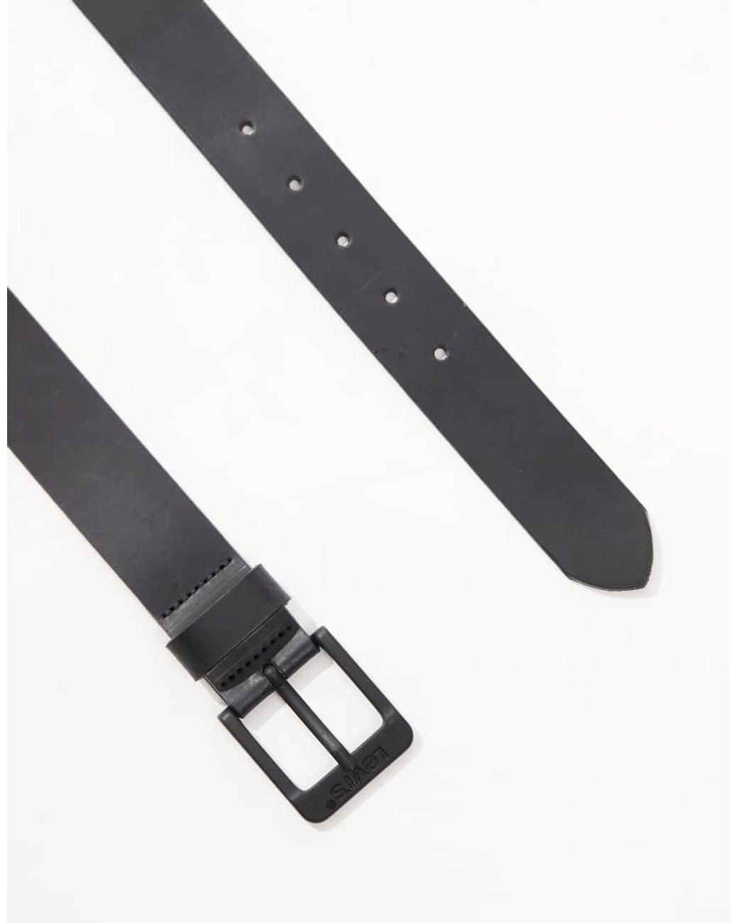Levi's Gray Free Leather Logo Buckle Belt for men