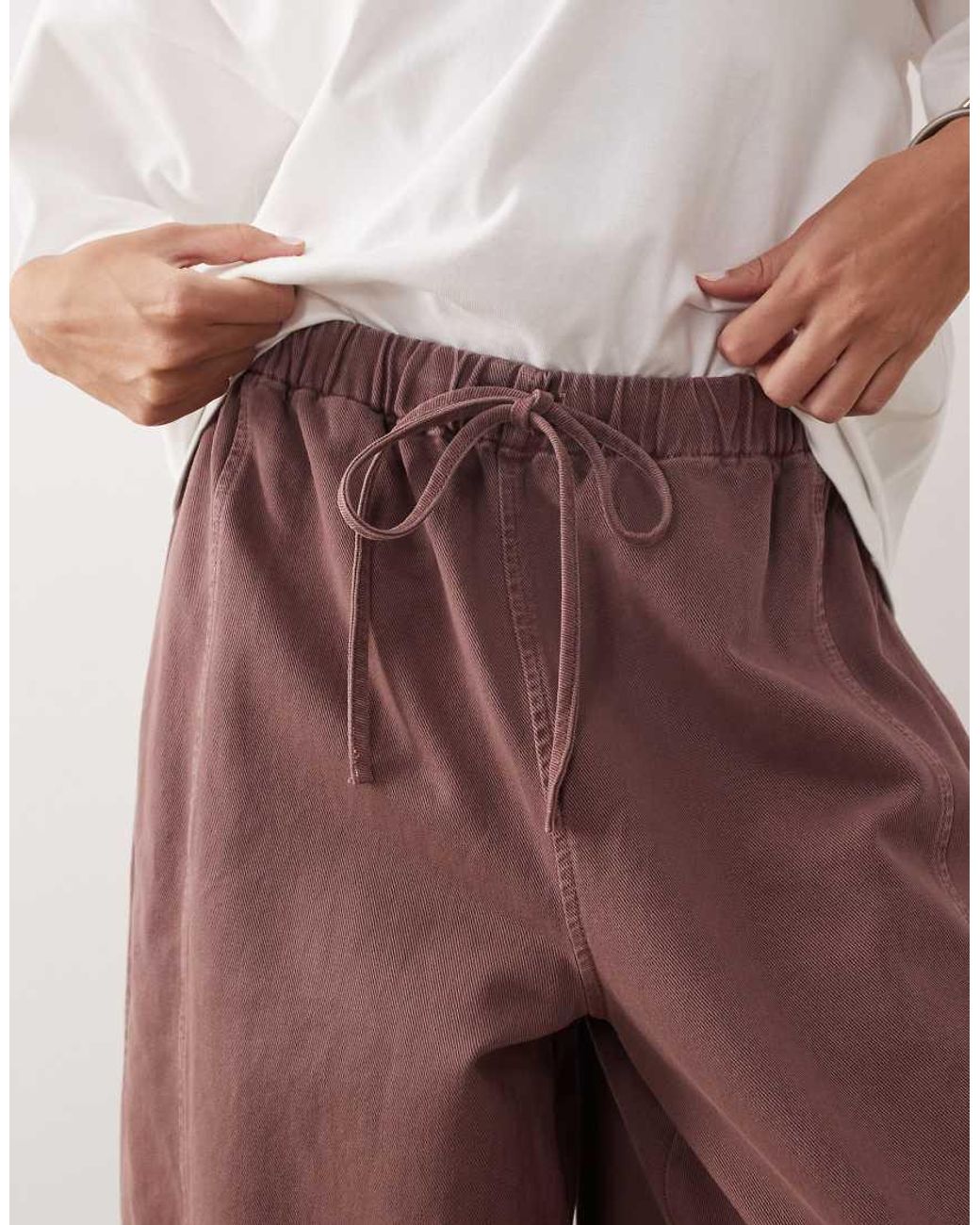 ARRANGE Brown Willa Elasticated Waist Drawstring Trousers