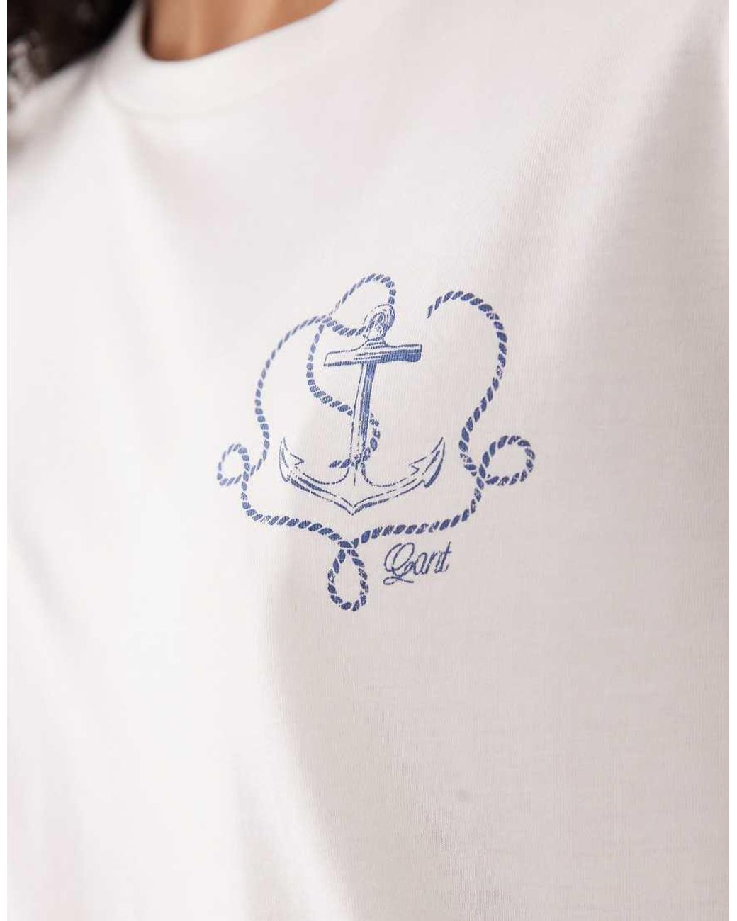 Gant White Small Vintage Logo Fitted T-shirt