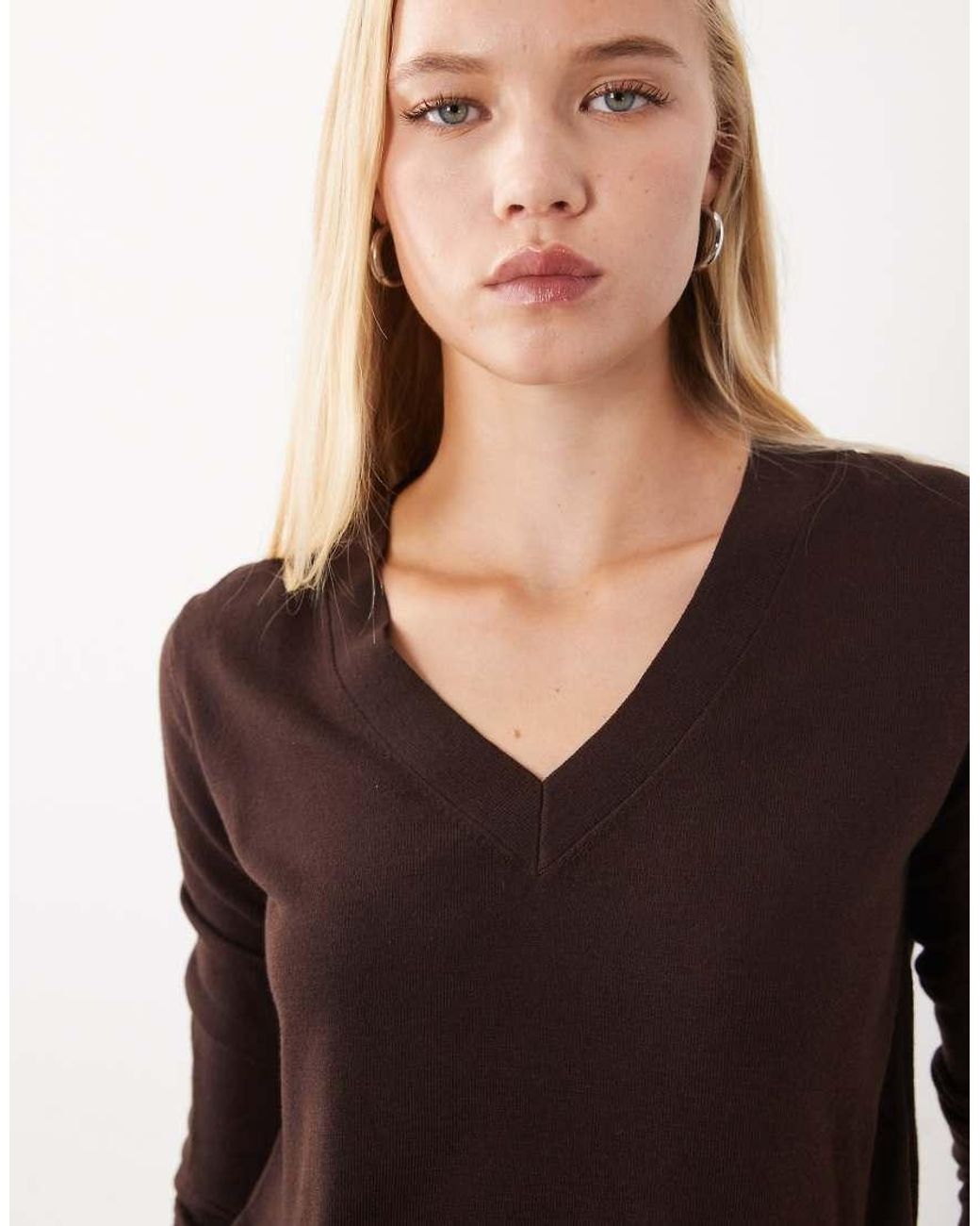 Mango Black V Neck Jumper