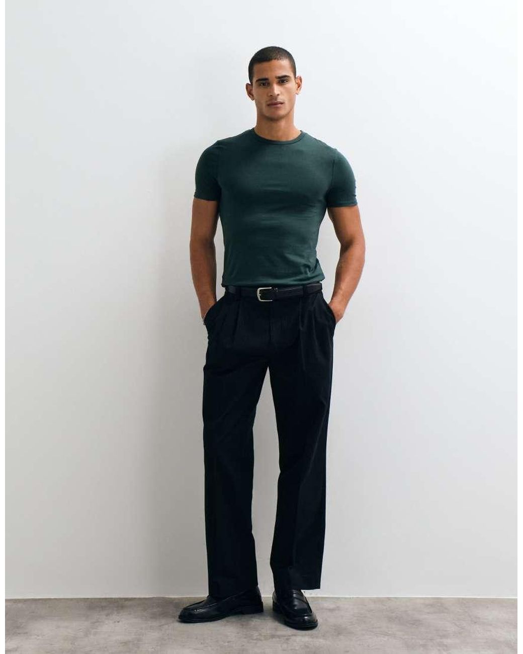 ASOS Green Essentials Muscle Fit T-shirt for men