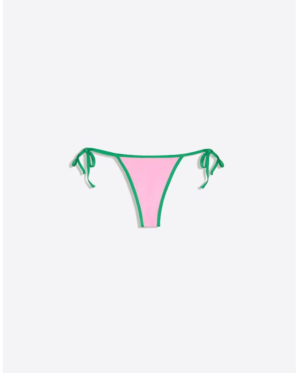 Bershka Yellow Contrast Bikini Thong