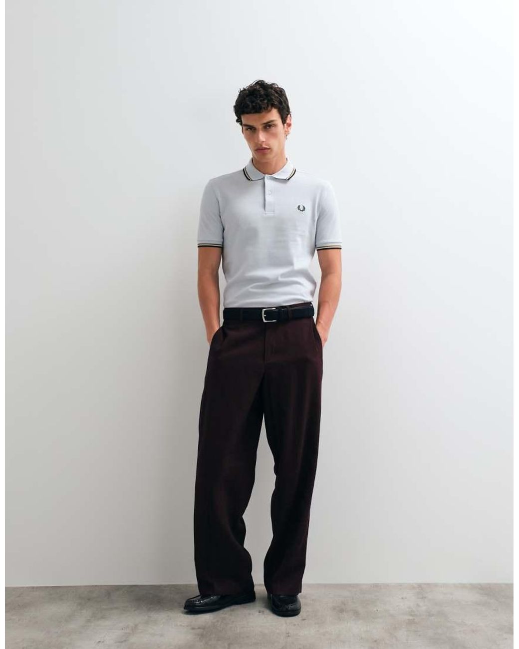 Fred Perry White Twin Tipped Polo Shirt for men