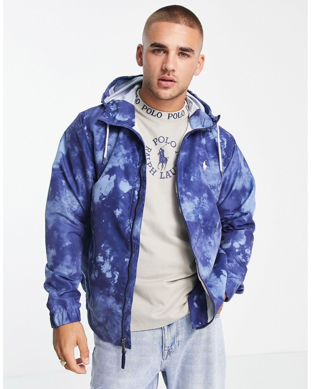 X asos - collaboration exclusive - coupe-vent pliable avec logo circulaire  imprimé au dos - tie-dye Polo Ralph Lauren pour homme en coloris Bleu | Lyst