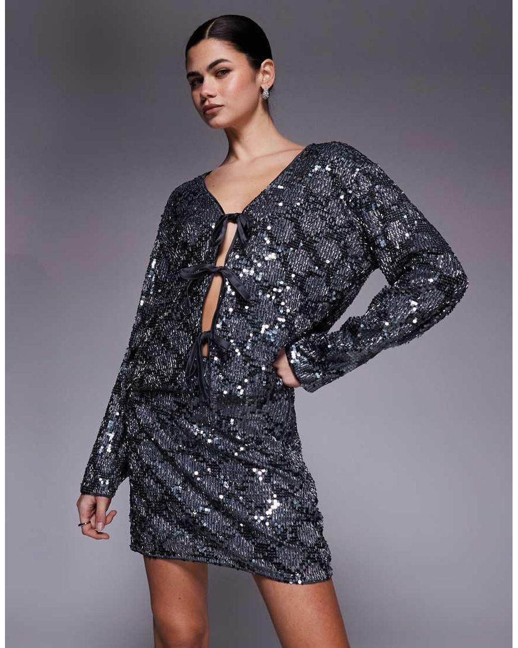 Object White Contrast Sequin Mini Skirt Co-ord