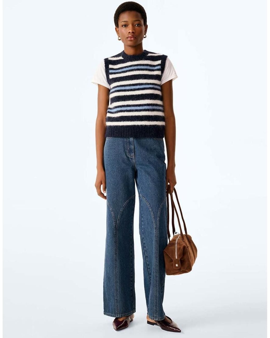 OMNES Blue Bob Sleeveless Knit Vest