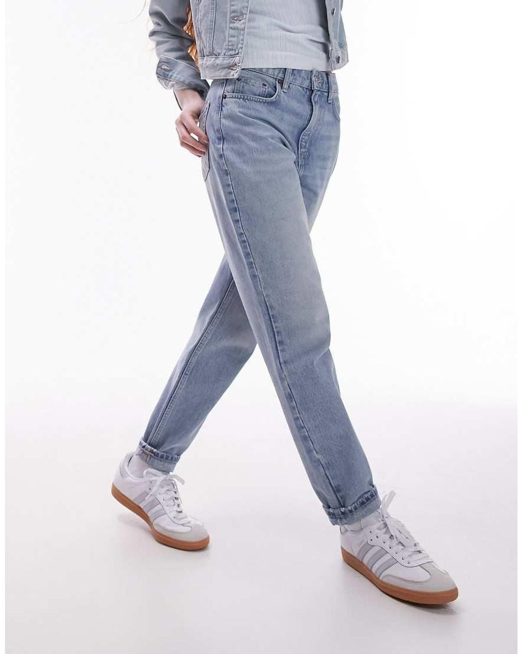 TOPSHOP Blue Original Mom High Rise Jean