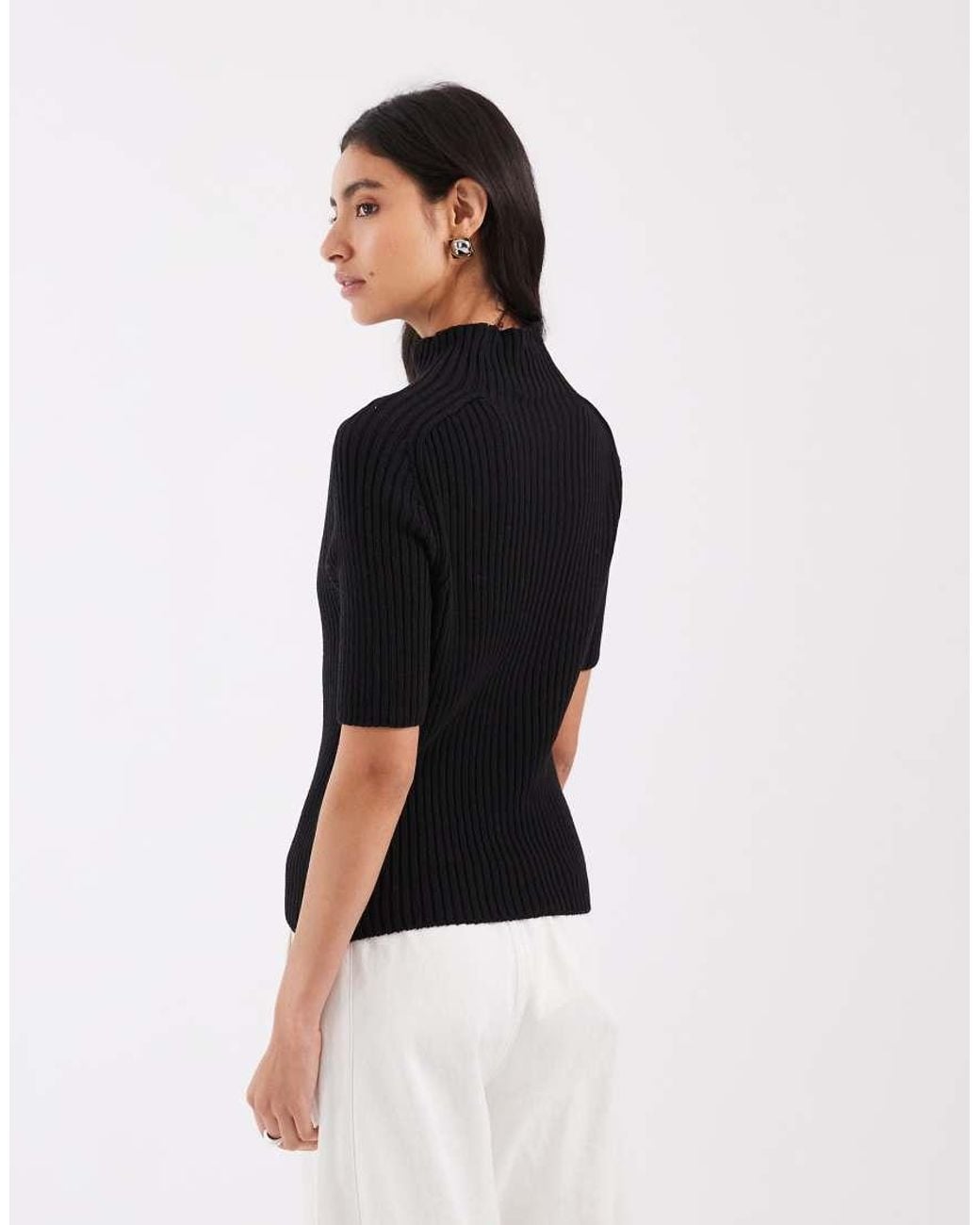 ASOS Black Knitted Ribbed Jumper