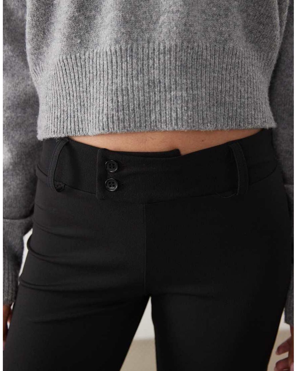 New Look Gray Bengaline Low Rise Flare Pant