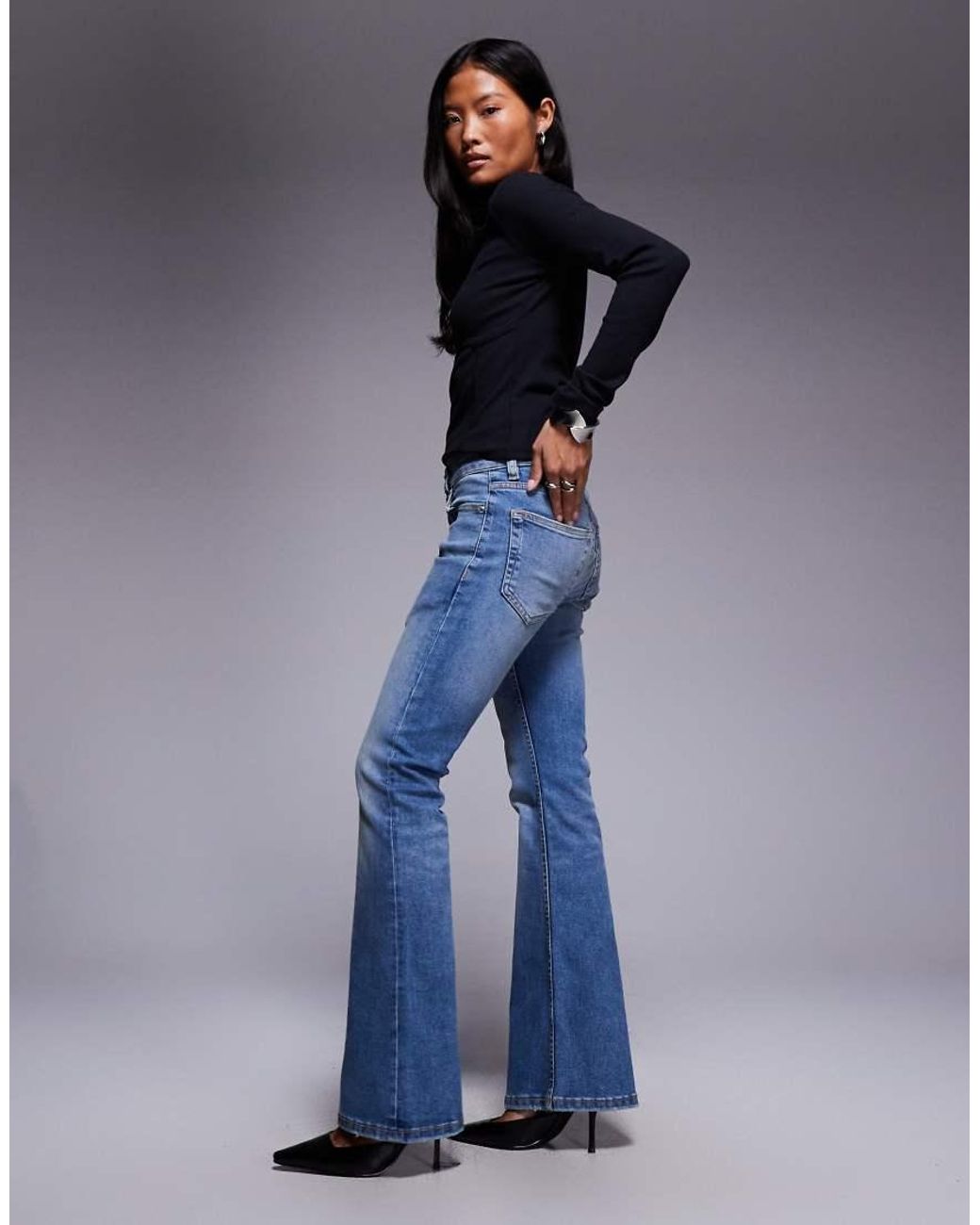 ASOS Blue Asos Design Petite Bootcut Flare Jeans
