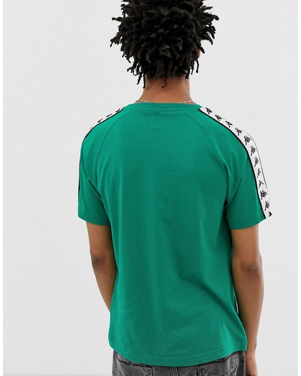 Kappa Men's Green Banda Coen T-shirt With Logo Taping