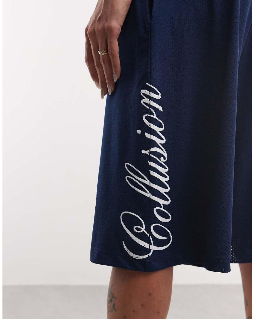 Collusion Blue Longline baggy Airtex Jorts