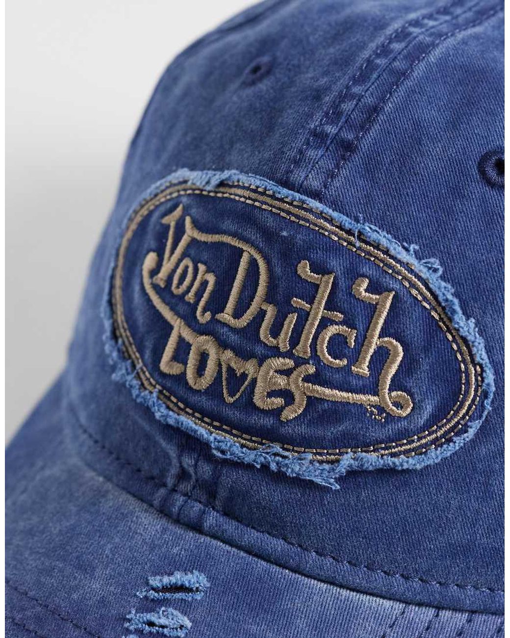 Von Dutch Blue Loves Distressed Denim Dad Cap