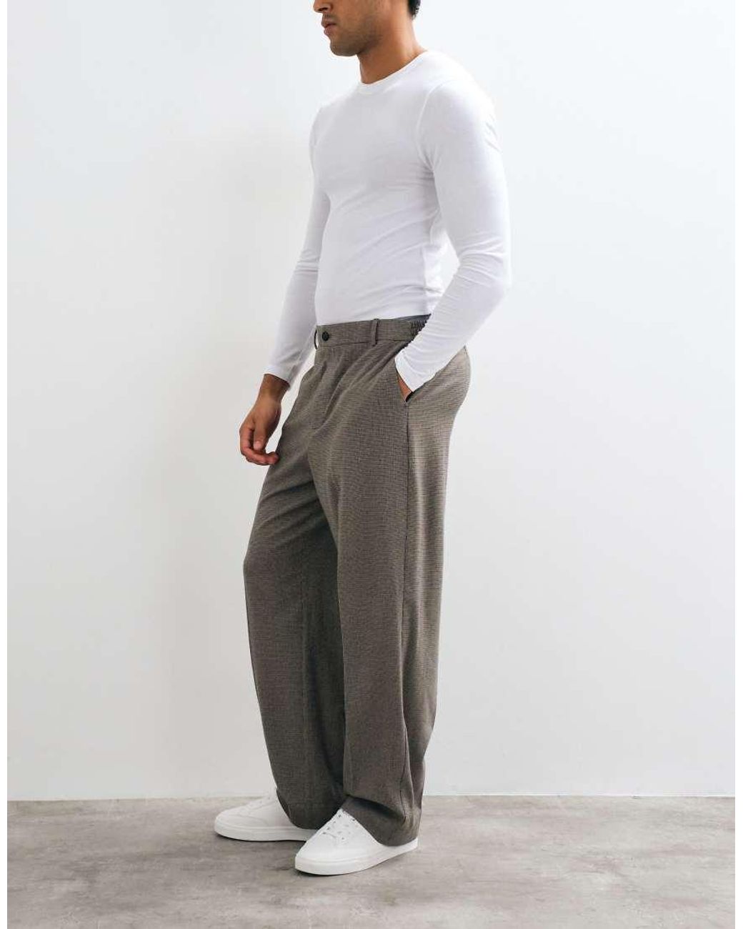 ASOS Gray Wide Smart Co-ord Trousers for men