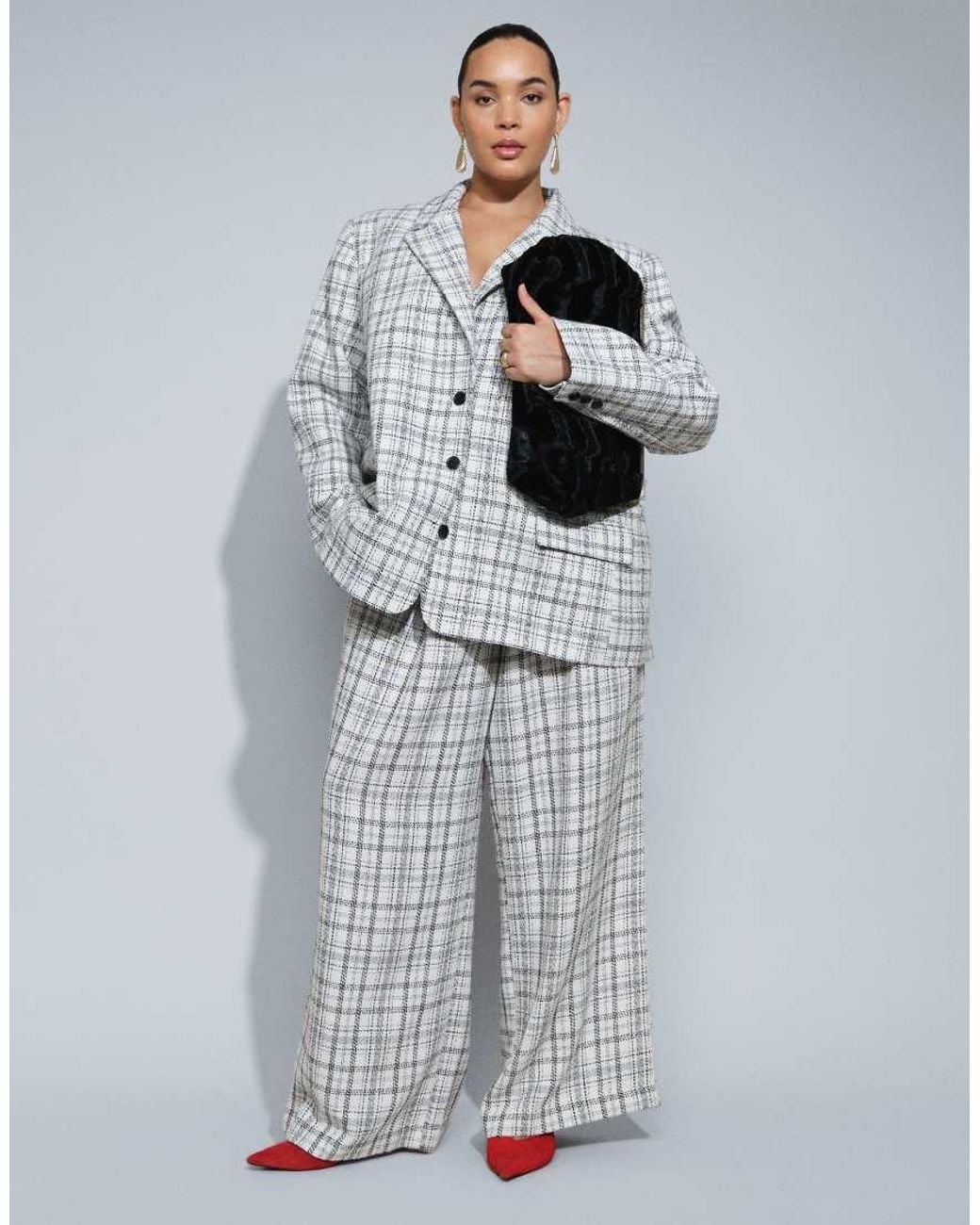 ASOS Gray Curve Tailored Oversized Blazer
