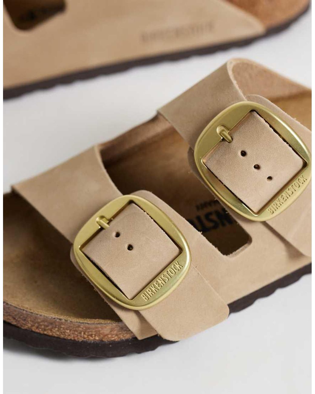 Birkenstock White Arizona Big Buckle Leather Sandals