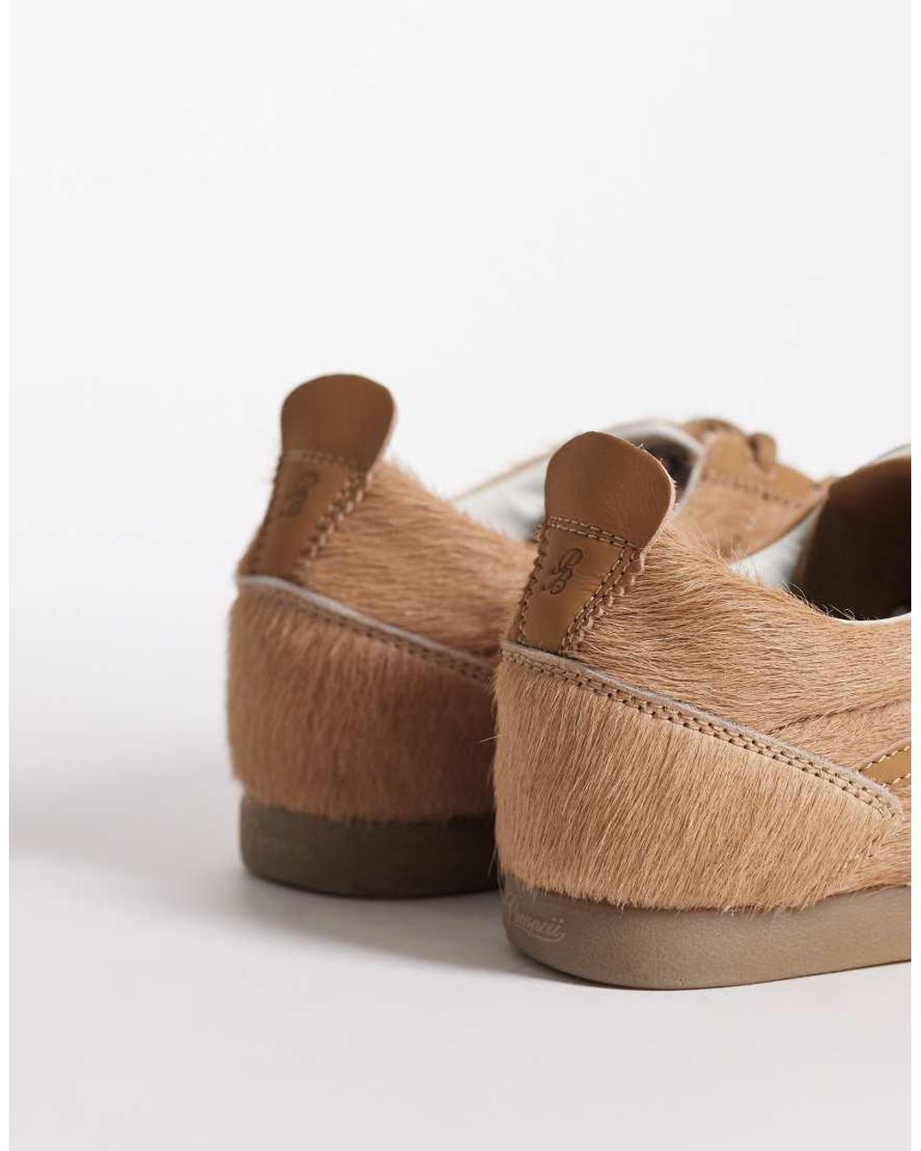 Pompeii UK Brown Pompeii Gemini Faux Fur Detail Trainers