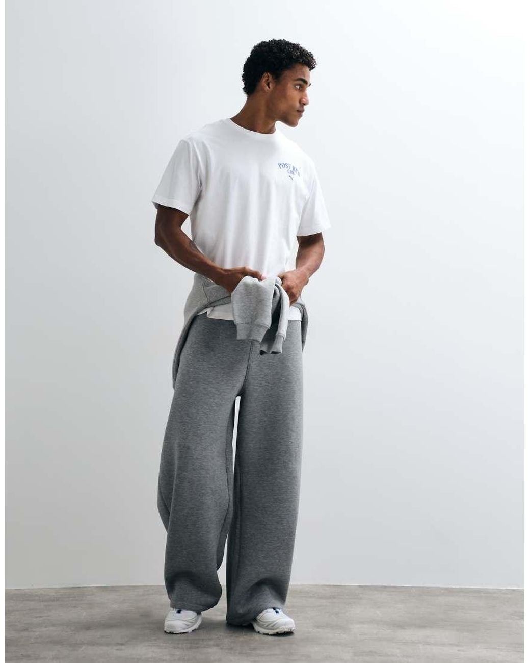 PUMA White Graphic Cafe Relaxed Tee for men
