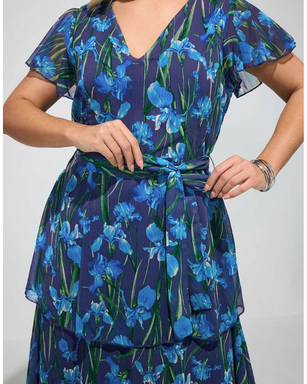 Yours Clothing Blue Floral Tiered Maxi Dress
